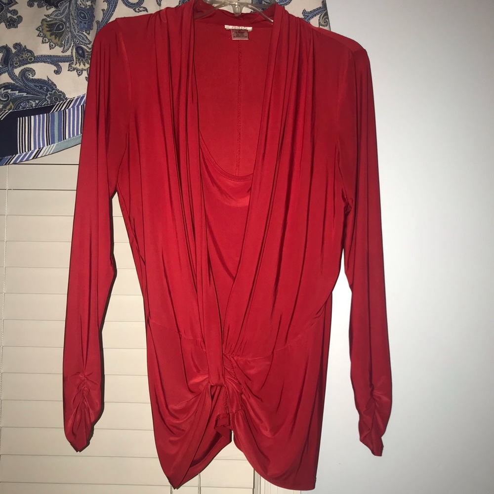 Red surplus top from cache